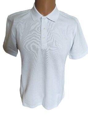 Burberry Men's Short Sleeve Check Placket Polo White M